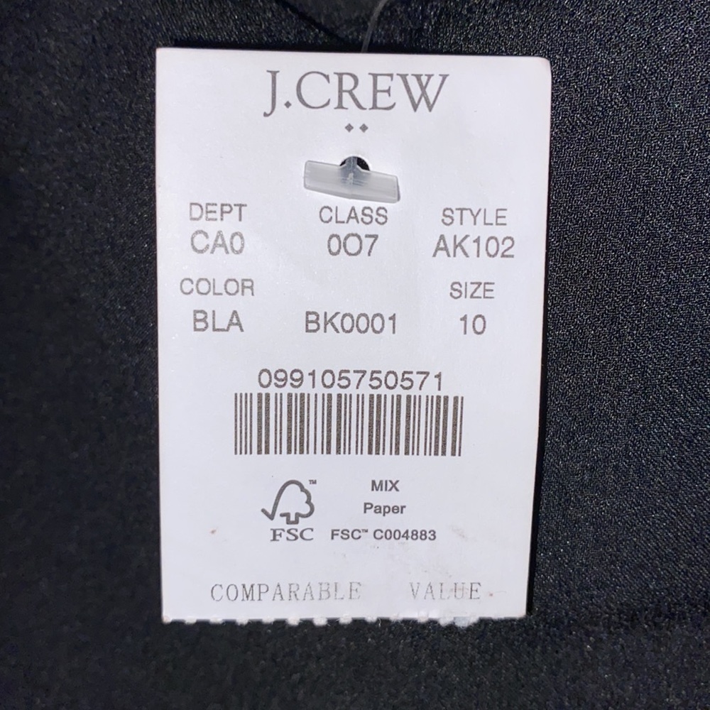 NWT J Crew Black Scalloped Tank Blouse Women's Size 10 - Picture 3 of 9